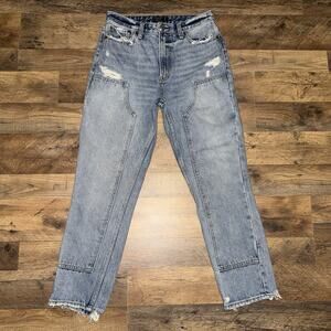 Abercrombie & Fitch Annie High Rise Girlfriend Jeans 27 Barrel Carpenter Denim